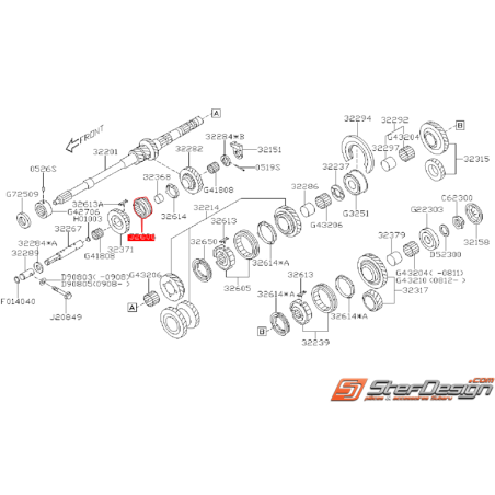 Baladeur de marche arrière SUBARU FORESTER 2008