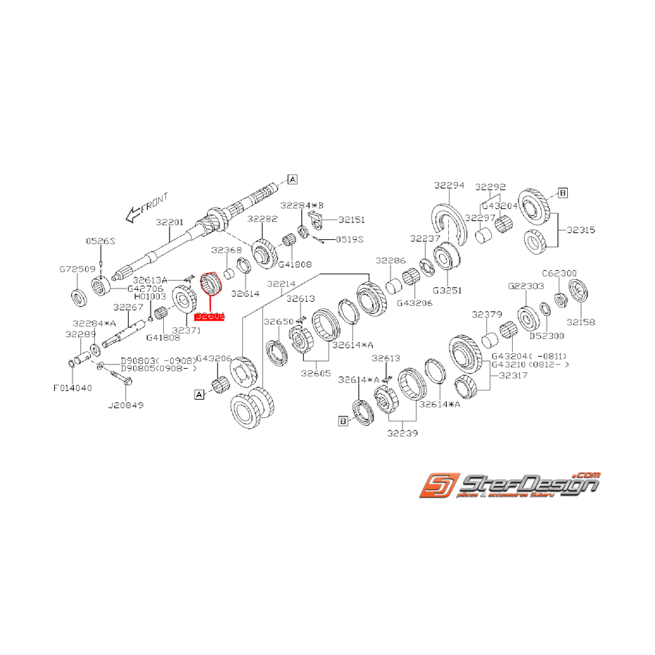 Baladeur de marche arrière SUBARU FORESTER 2008