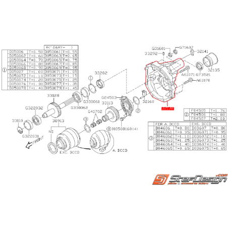 Carter d'extension de boite SUBARU STI 01-02