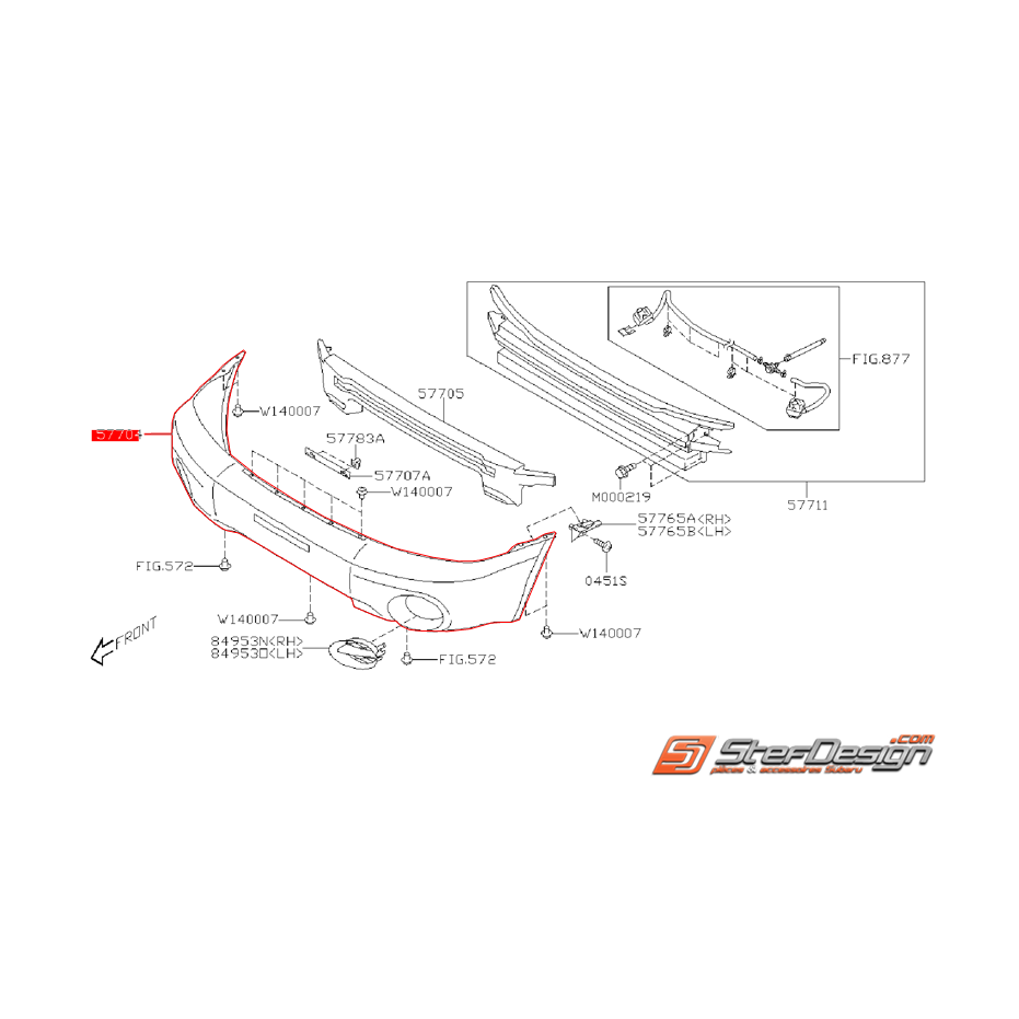 Pare choc avant origine SUBARU FORESTER 2005