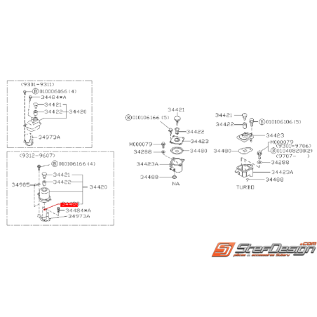 Joint torique de réservoir de pompe de direction assistée SUBARU GT 94-96