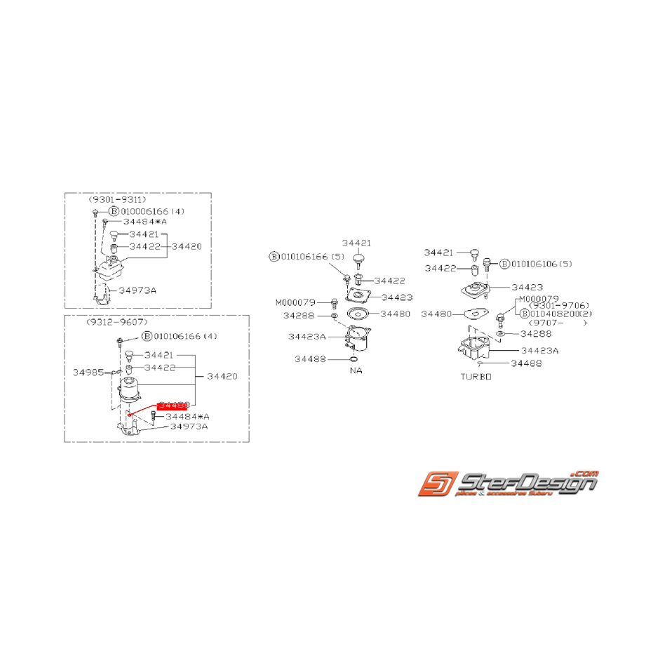 Joint torique de réservoir de pompe de direction assistée SUBARU GT 94-96