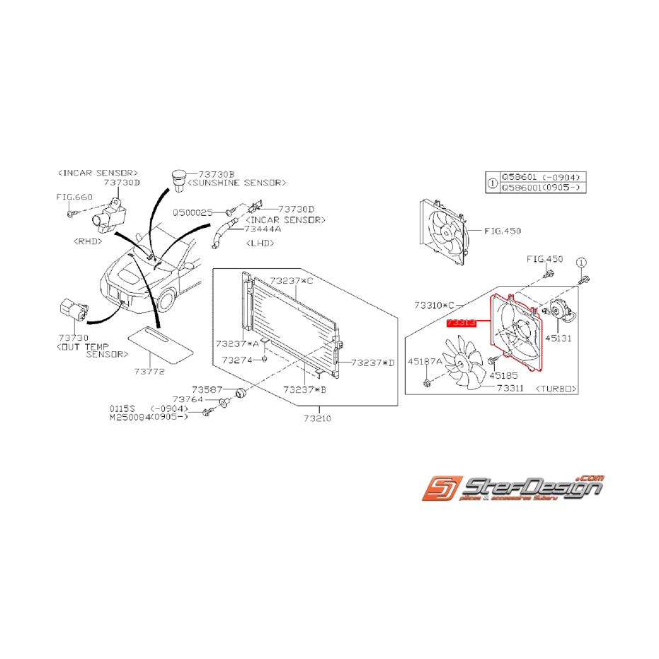 Buse de ventilateur de climatisation SUBARU WRX/STI 08-14 Buse de ventilateur de climatisation SUBARU WRX/STI 08-14