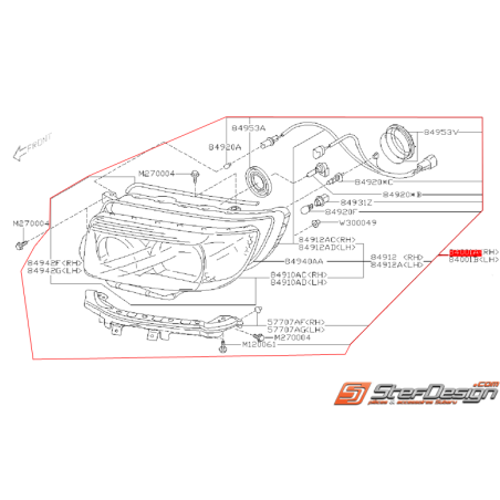 Phare avant halogène SUBARU FORESTER 2.0L 2005