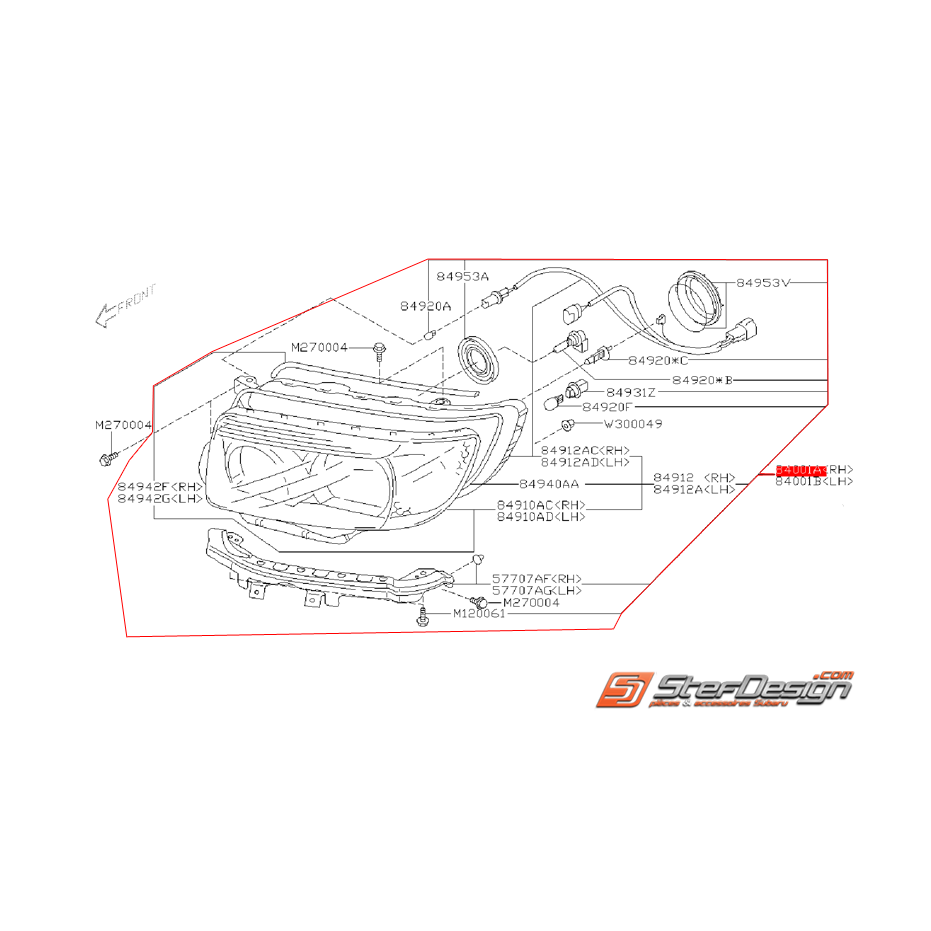 Phare avant halogène SUBARU FORESTER 2.0L 2005