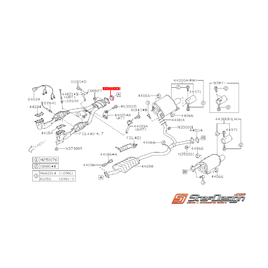 Joint d'échappement collecteur/intermédiaire SUBARU LEGACY 2004 