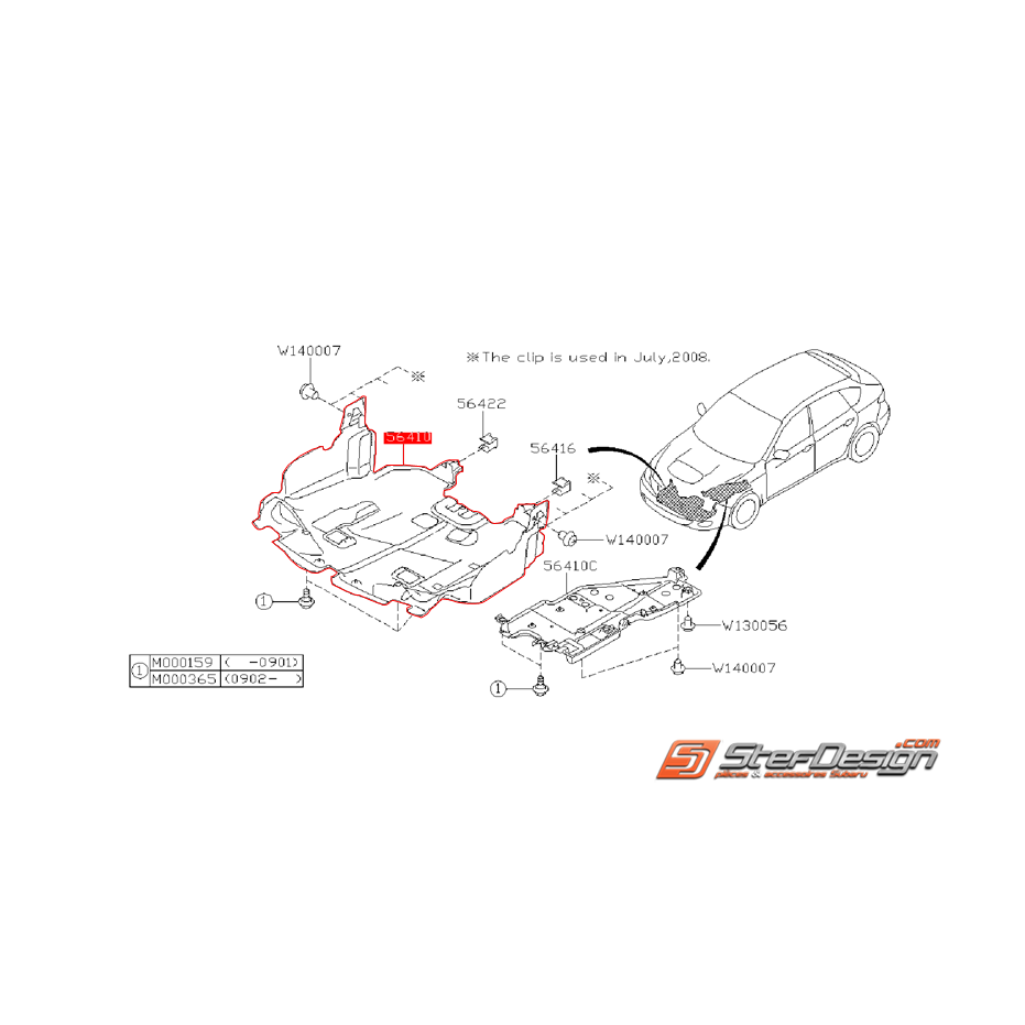 Cache sous-moteur origine SUBARU WRX/STI 08-14