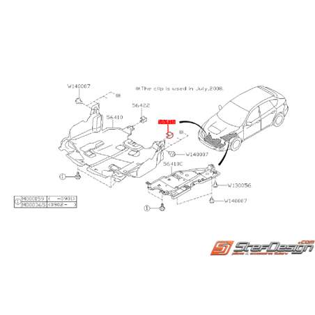 Agraphe de fixation de carter sous moteur SUBARU WRX/STI 08-14