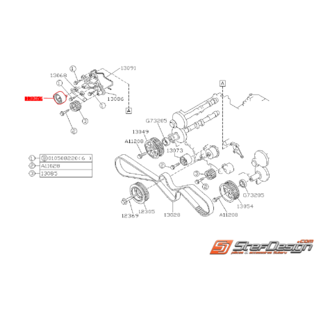 Galet tendeur SUBARU SVX 1994