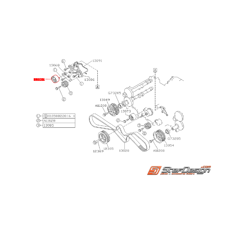 Galet tendeur SUBARU SVX 1994