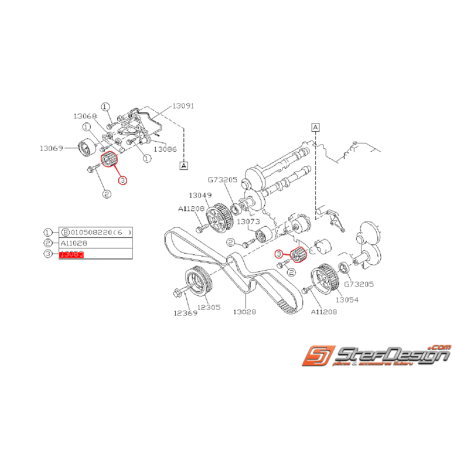 Galet cranté origine SUBARU SVX 1994