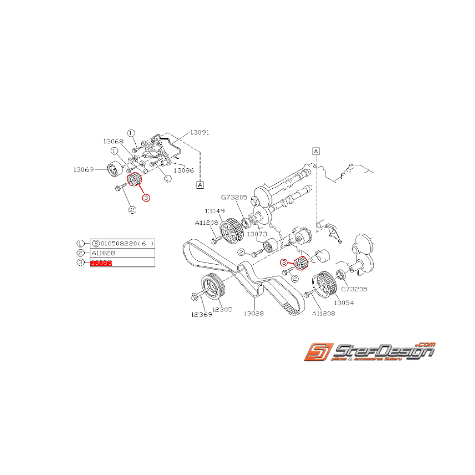Galet cranté origine SUBARU SVX 1994