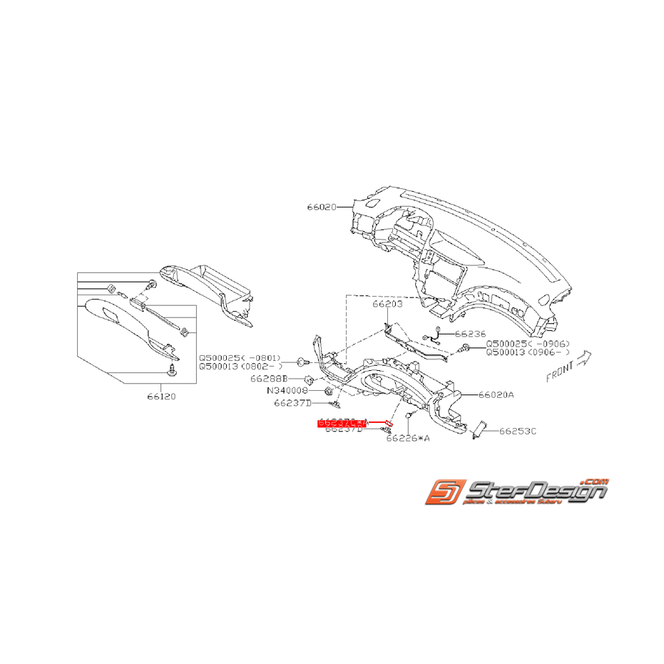 Ampoule d'éclairage de boite a gants SUBARU WRX/STI 08-18 Ampoule d'éclairage de boite a gants SUBARU WRX/STI 08-18