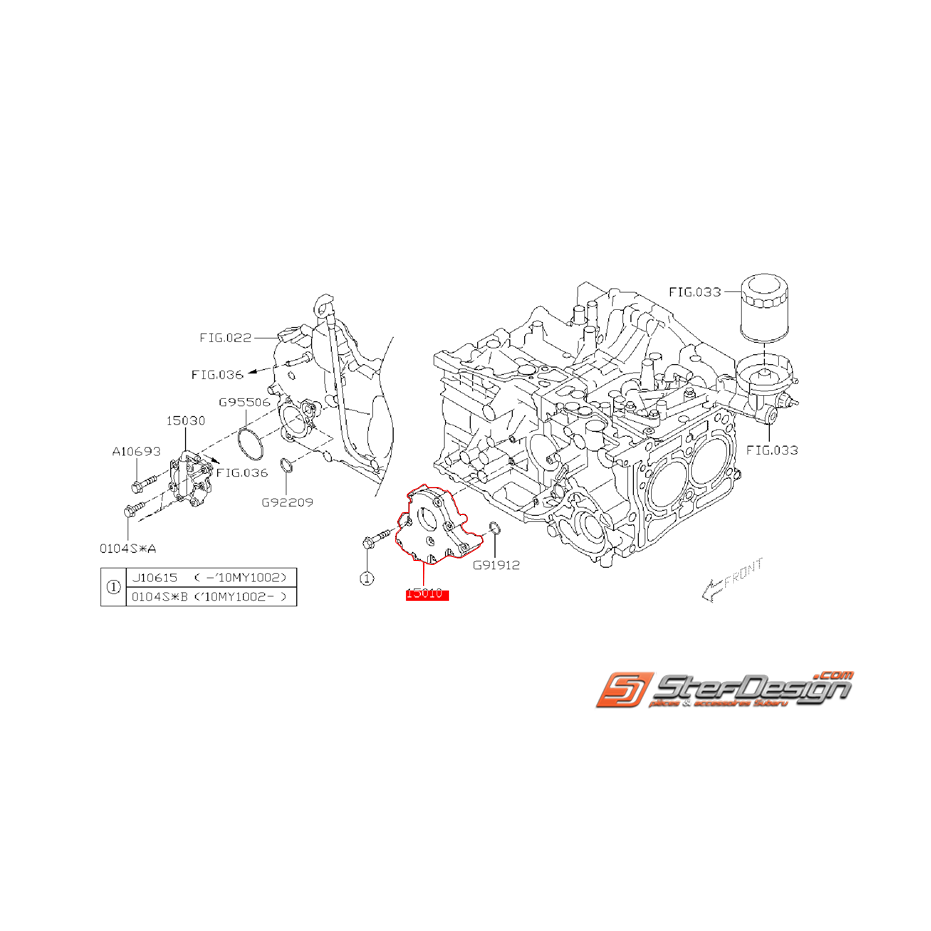 Pompe a huile diesel SUBARU WRX 2008-2009