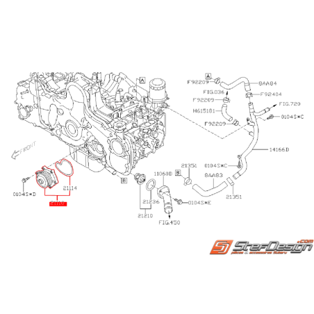 Pompe a eau SUBARU Diesel WRX 2008-2009