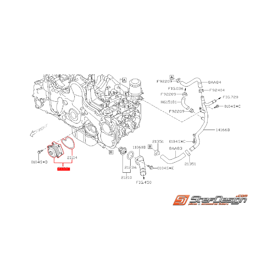 Pompe a eau SUBARU Diesel WRX 2008-2009