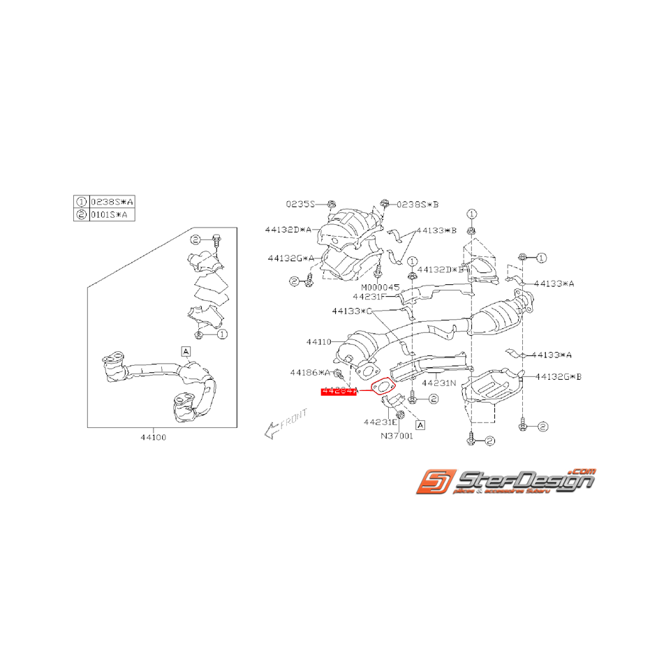 Joint d'échappement de catalyseur SUBARU FORESTER 2002 Atmosphérique