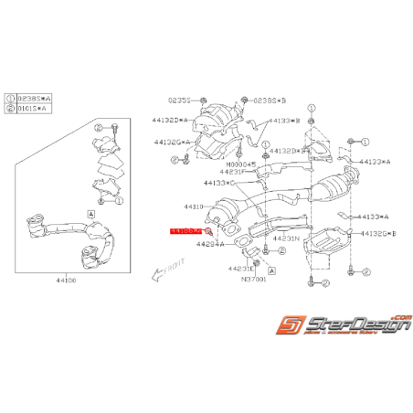 Vis de fixation d'échappement SUBARU FORESTER 2002 Atmo