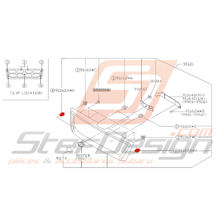 Clips calandre forester