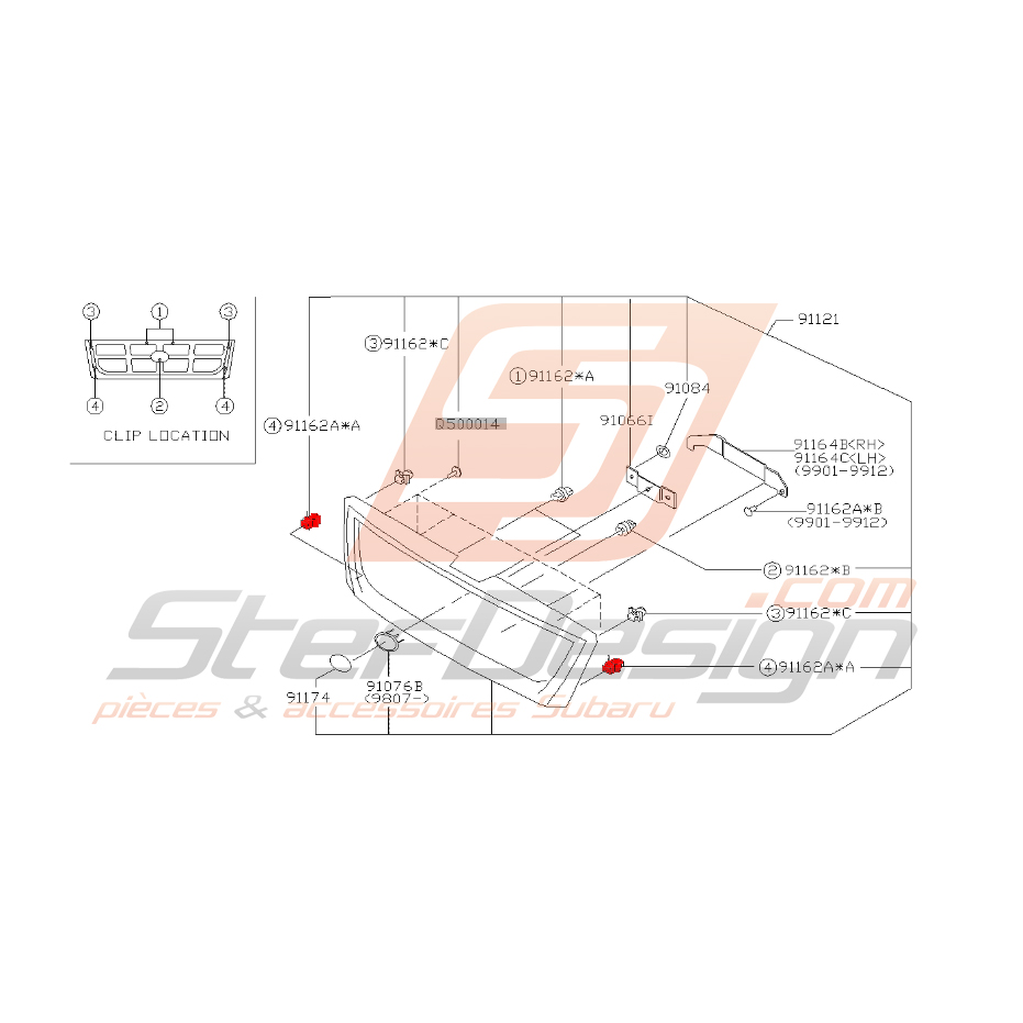Clips calandre forester
