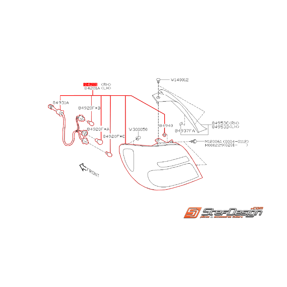 Feu arrière origine SUBARU WRX 01-02