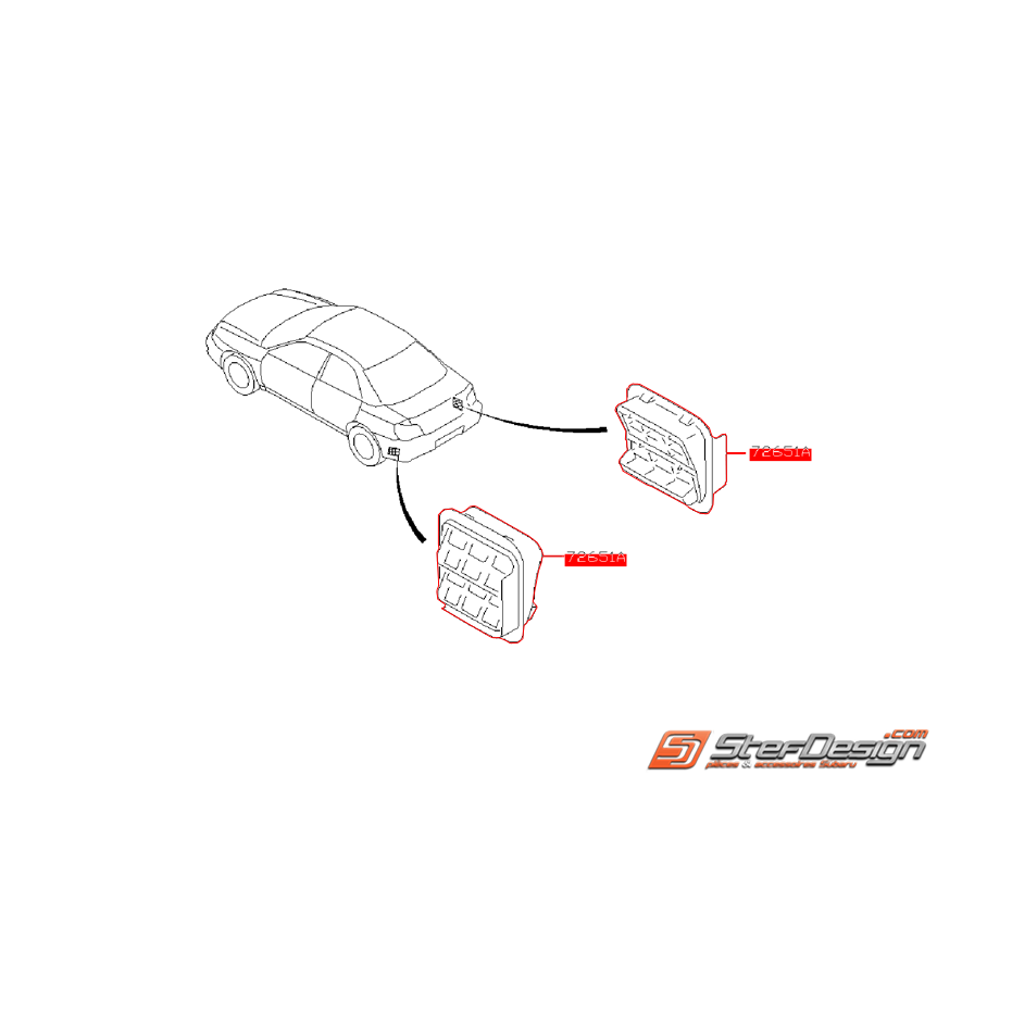 Aérateur arrière origine SUBARU WRX/STI 01-07 Aérateur arrière origine SUBARU WRX/STI 01-07
