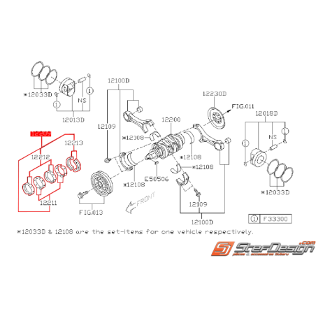 Coussinet de vilebrequin origine SUBARU DIESEL 2008-2010