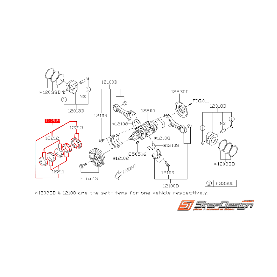 Coussinet de vilebrequin origine SUBARU DIESEL 2008-2010