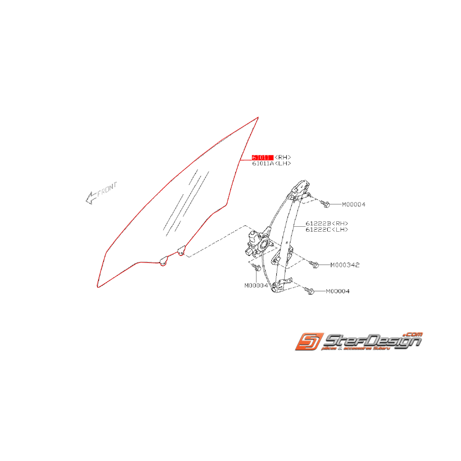 Vitre avant origine SUBARU WRX/STI 2008 au 20/10/2008
