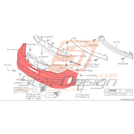 Pare choc avant subaru impreza STI 2011-2014