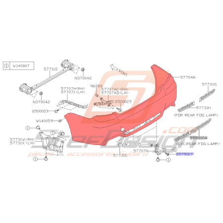 Pare choc arrière subaru impreza STI  2010-2014