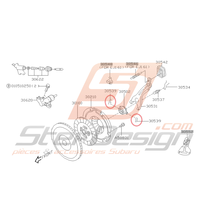 Agrafe de butée d’embrayage impreza 2.0l RS atmo Agrafe de butée d’embrayage impreza 2.0l RS atmo