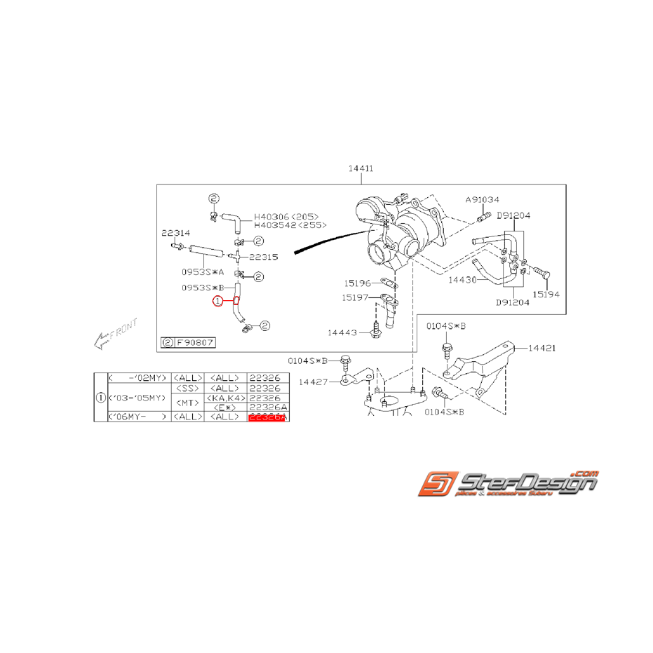 Restricteur 0.8mm de turbo SUBARU WRX 2006-2007