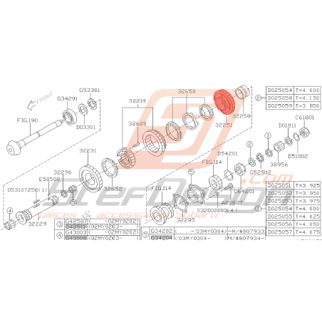 Pignon de 2ème impreza WRX 2001-2002