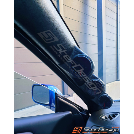 Support 3 manomètres montant de pare brise noir impreza GT