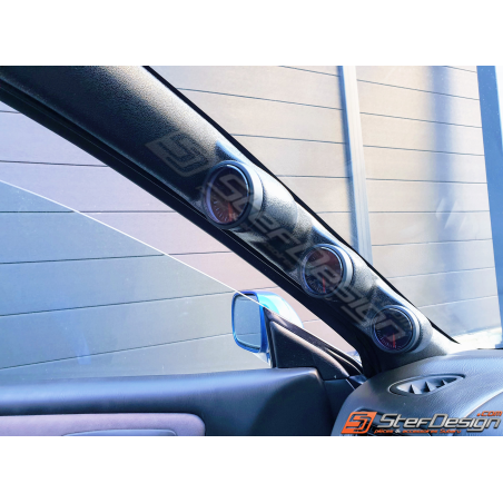 Support 3 manomètres montant de pare brise noir impreza GT