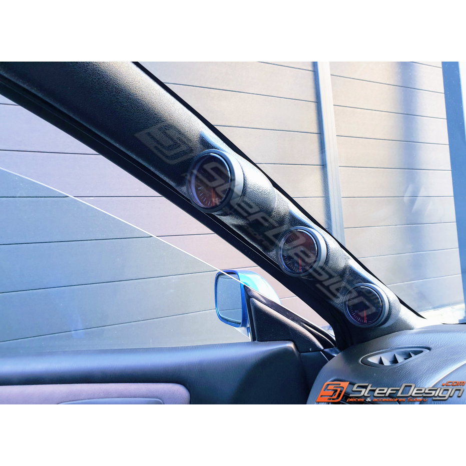 Support 3 manomètres montant de pare brise noir impreza GT