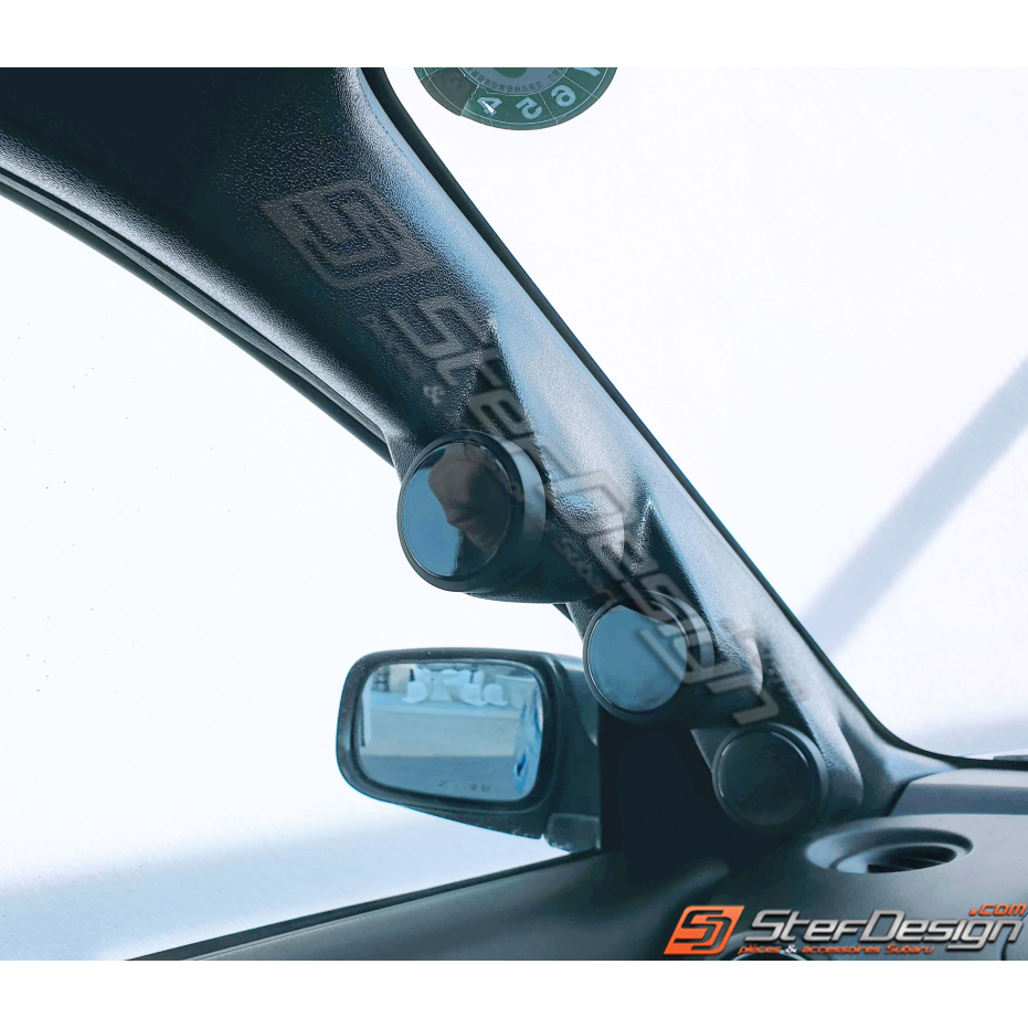 Support 3 manomètres montant de pare brise noir ou gris impreza WRX et STI 01/07