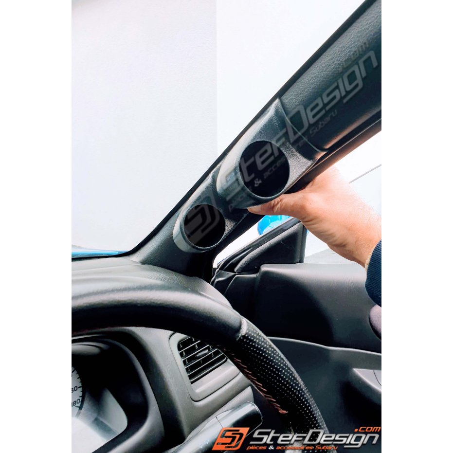Support 2 manomètres noir SUBARU impreza gt RHD