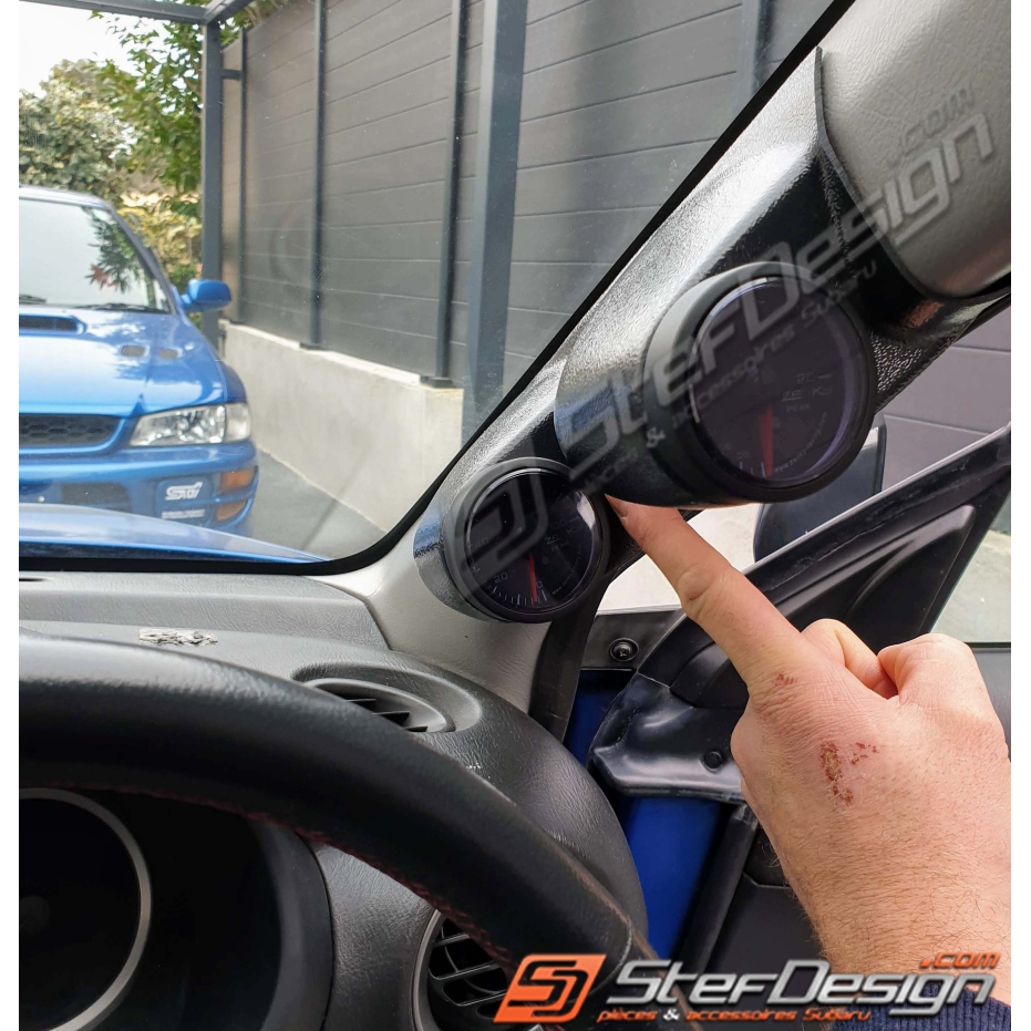 Support 2 manomètres NOIR ou GRIS SUBARU impreza RHD WRX et STI 01/07