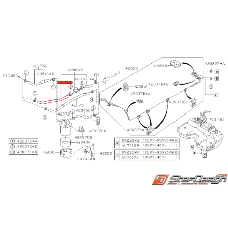 Durite de retour de carburant SUBARU WRX/STI 01-07