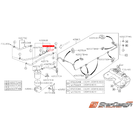 Durite de carburant de valve purge SUBARU WRX/STI 01-07
