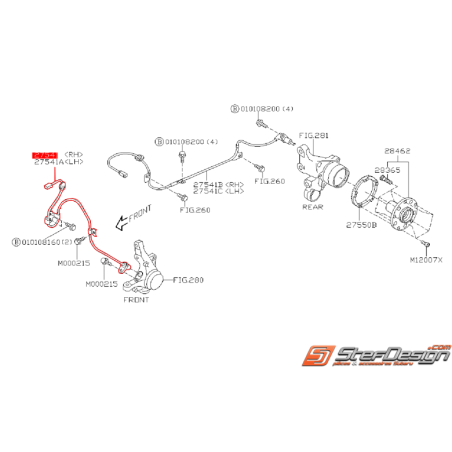 Capteur ABS avant SUBARU FORESTER 2006 EJ204