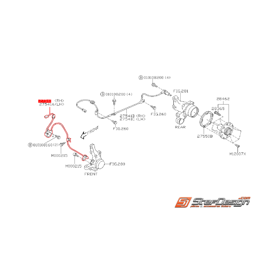 Capteur ABS avant SUBARU FORESTER 2006 EJ204