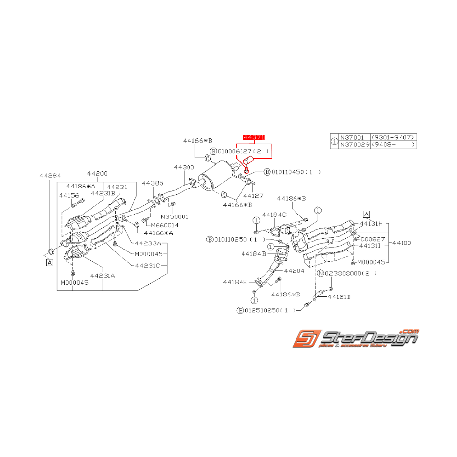 Embout de silencieux d'échappement SUBARU GT 94-00 Embout de silencieux d'échappement SUBARU GT 94-00