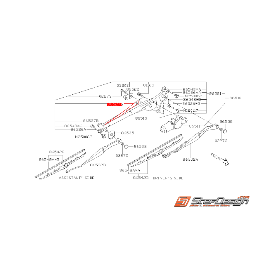 Tige d'essuie glace avant SUBARU FORESTER 2002