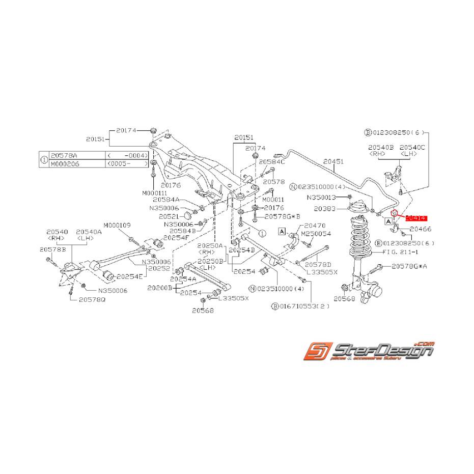Silent bloc arrière de barre stabilisatrice 12mm SUBARU FORESTER 2000 Atmo