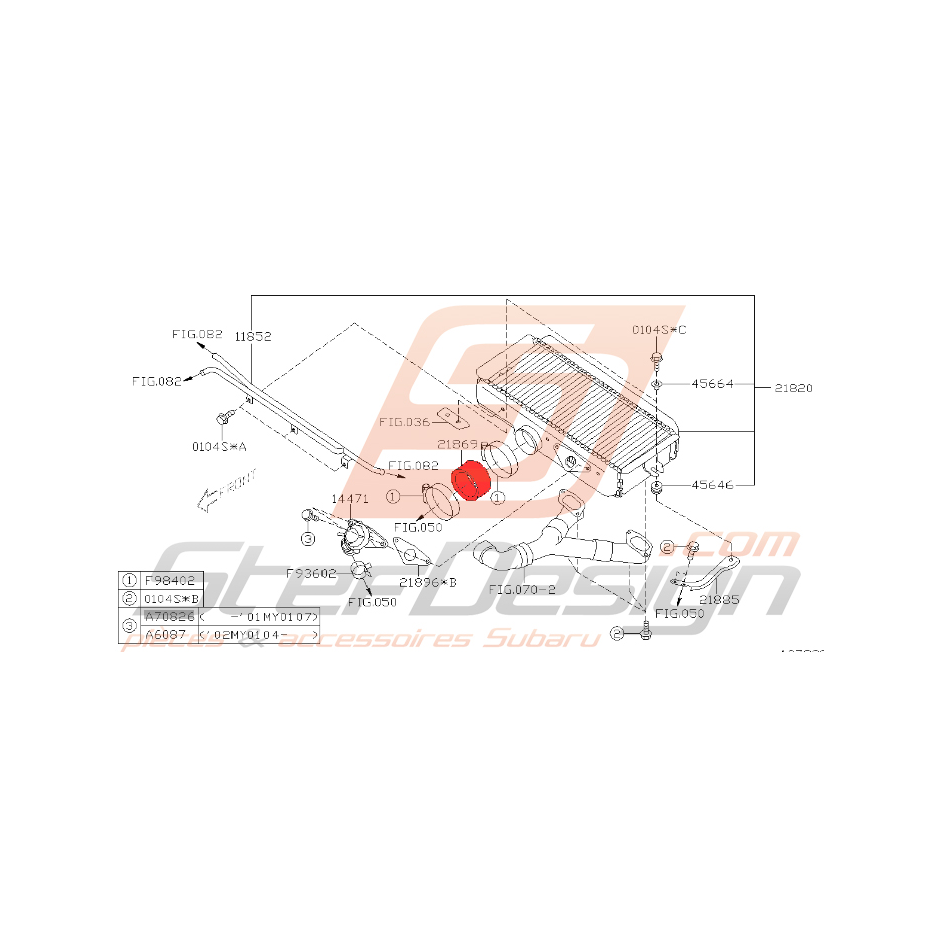 Manchon échangeur/papillon origine WRX 2004