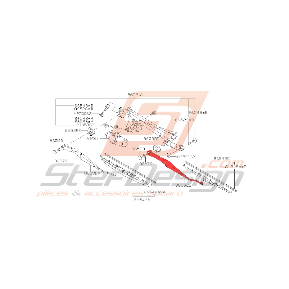 Bras d’essuie glace STI 2003 RHD (conduite à droite)