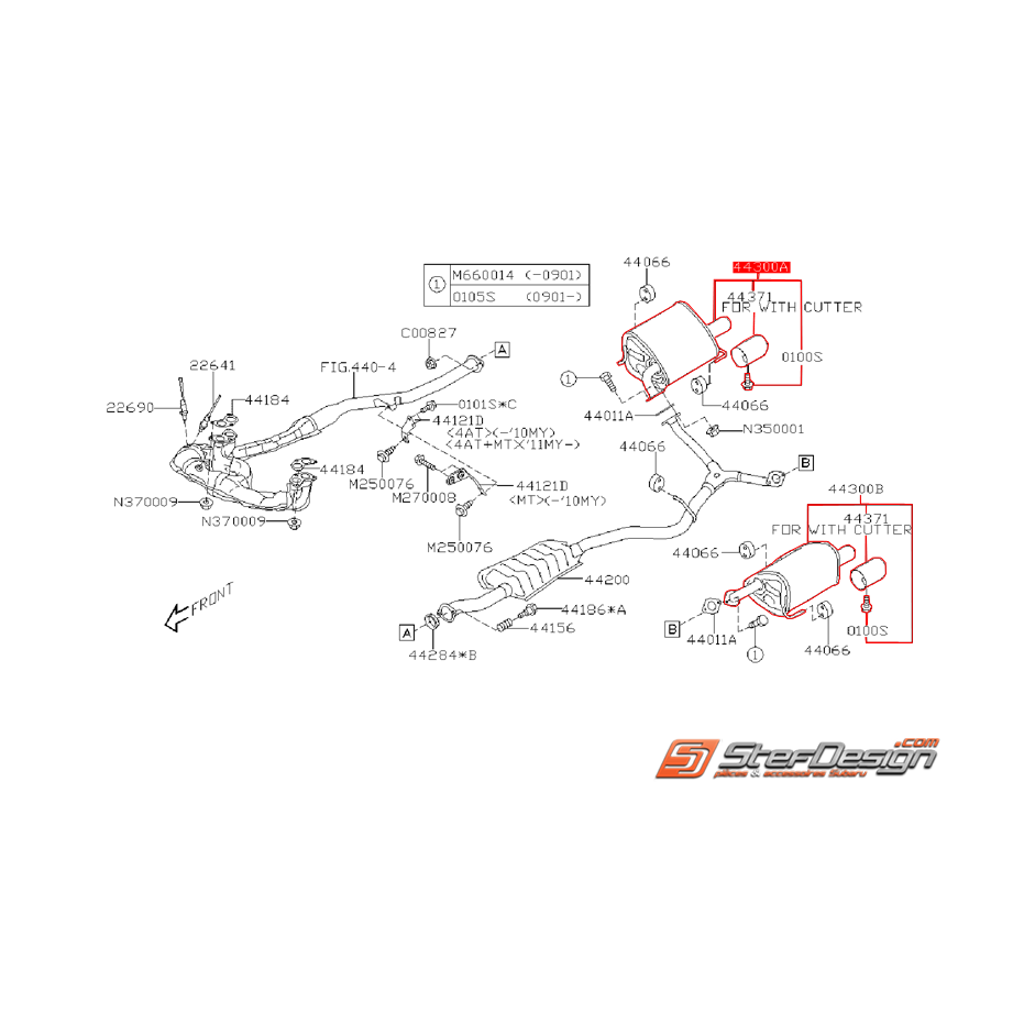 Silencieux d'échappement origine SUBARU FORESTER 2008 Atmo